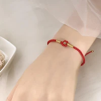 a little red flower bracelet red flower design polyester braided rope bracelet a little red flower valentine gift birthday gift