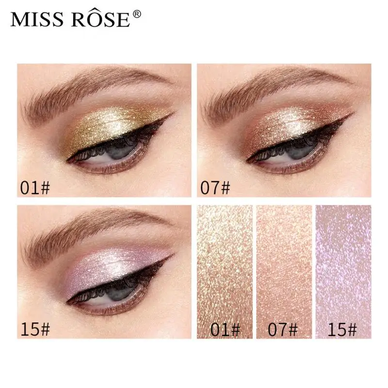 MISS ROSE 16 цветов металлические блестящие тени для век водостойкие жидкая подводка