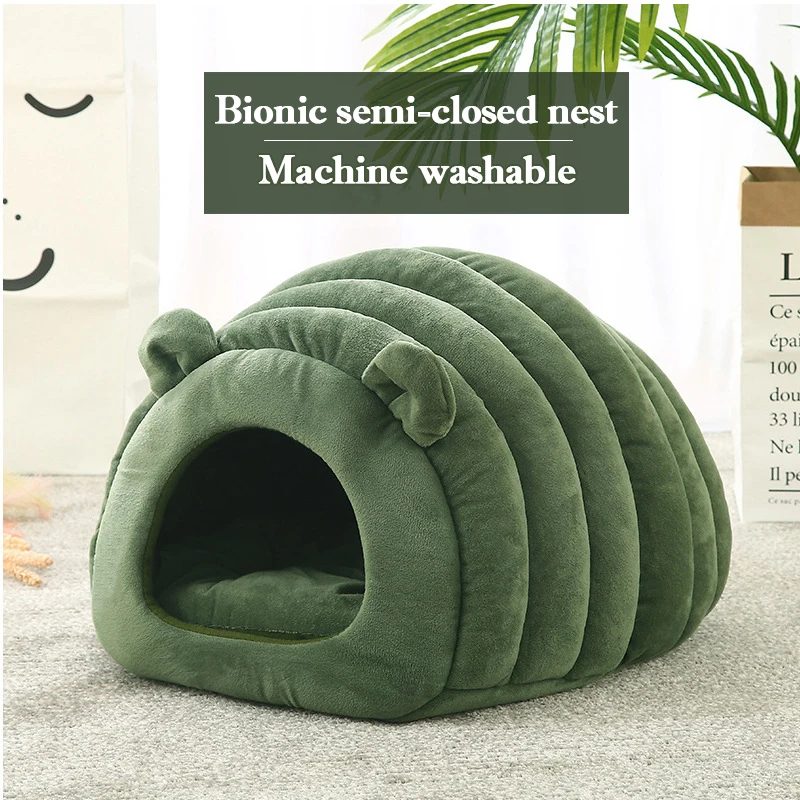 

Новая Комфортная Зимняя кровать для глубокого сна для кошек, сумка для маленькой собаки, полузакрытое гнездо для домашних животных, детская...
