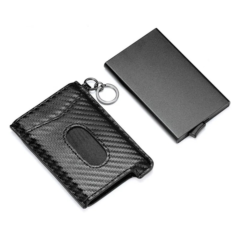 YAMBUTO 2021 углеродное волокно RFID держатель кредитных карт Anit-theft кошелек для мужчин и