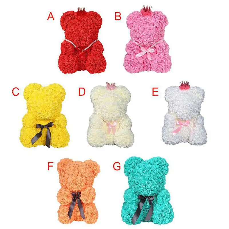 Мишка Тедди Роза 40 см Сделай Сам поддельный цветок день Святого Валентина День