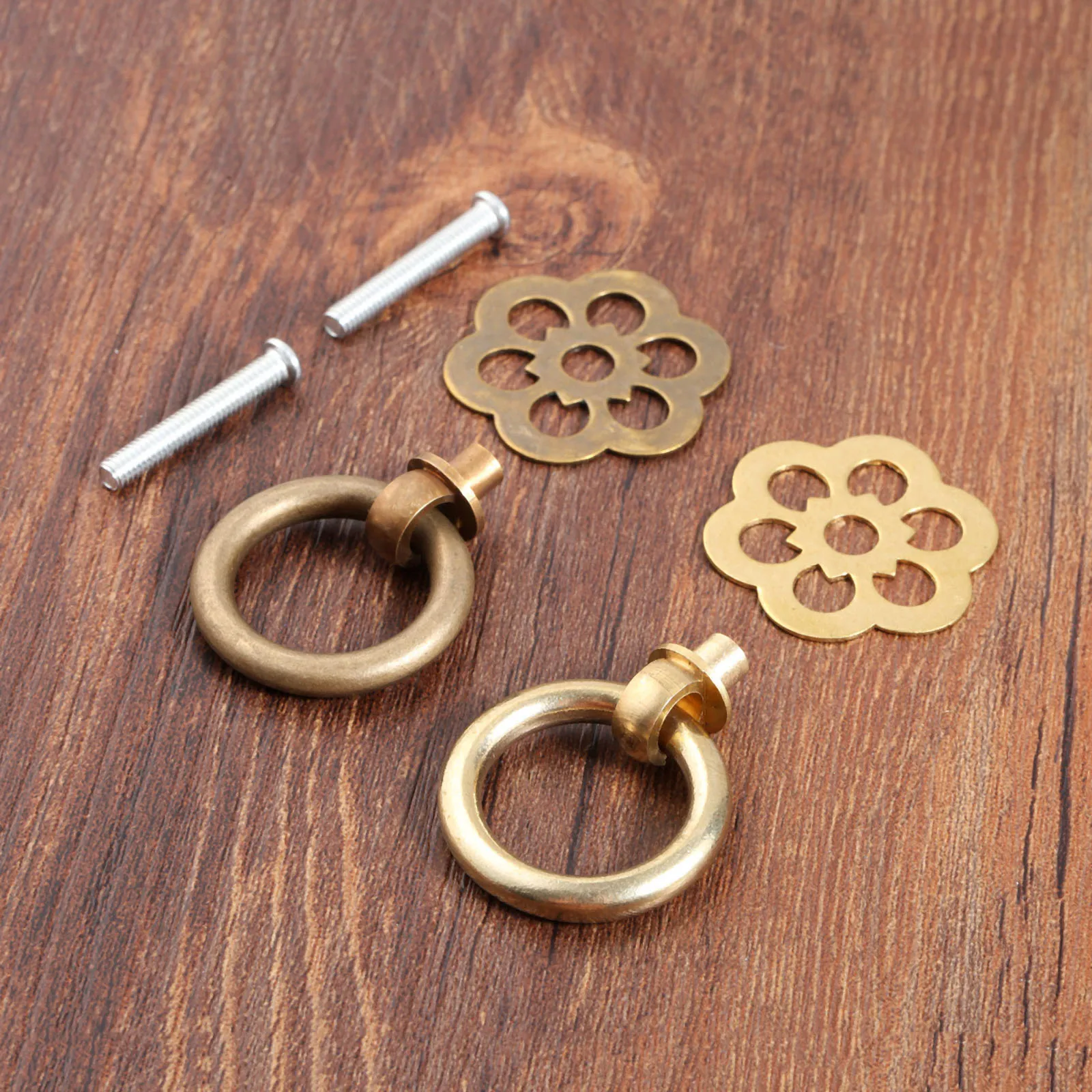 DRELD Винтаж латунные ювелирные изделия коробка ручки в форме колец мебельная