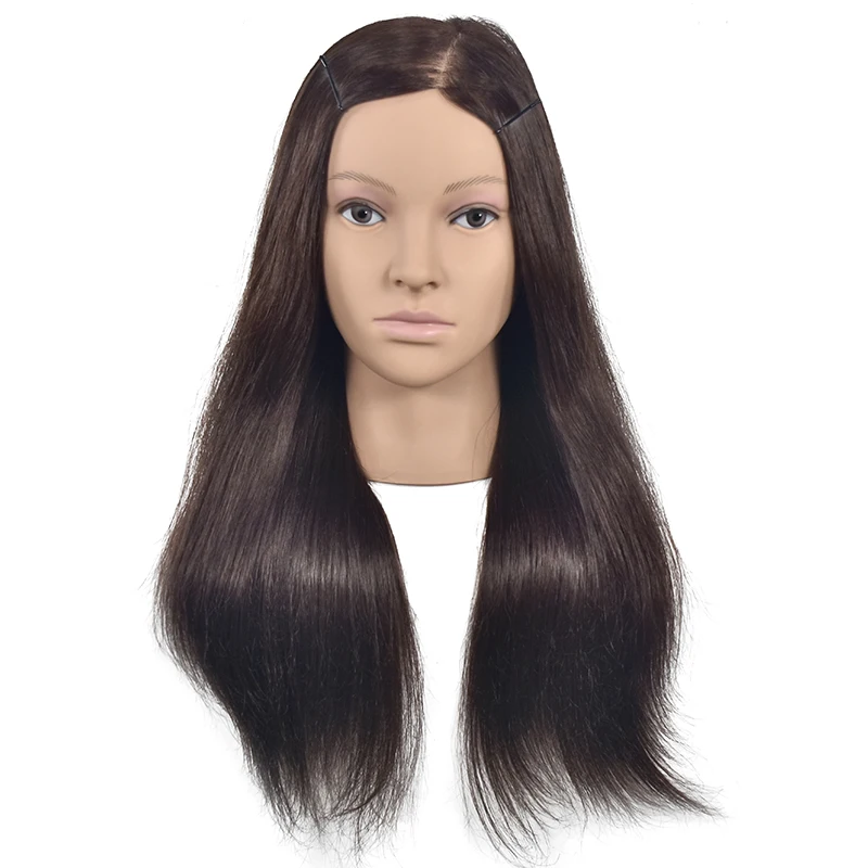 18&quot Brown Hair Training Head Practice Manikin Hairdress Hairdressing Mannequin |