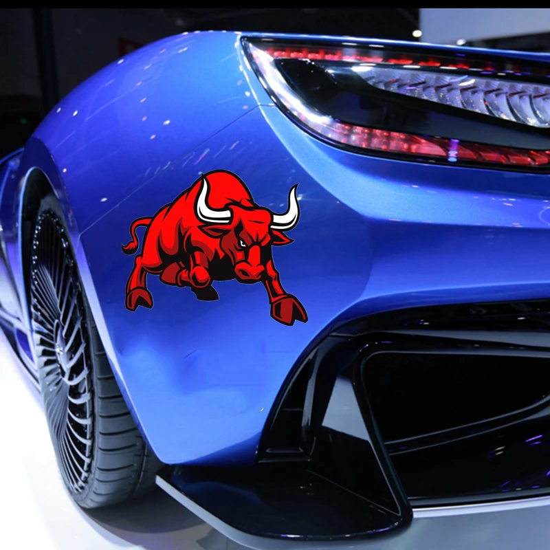 

S4-0009# Bull Printed Self-adhesive Decal Car Sticker Waterproof Auto Decors on Bumper Rear Window