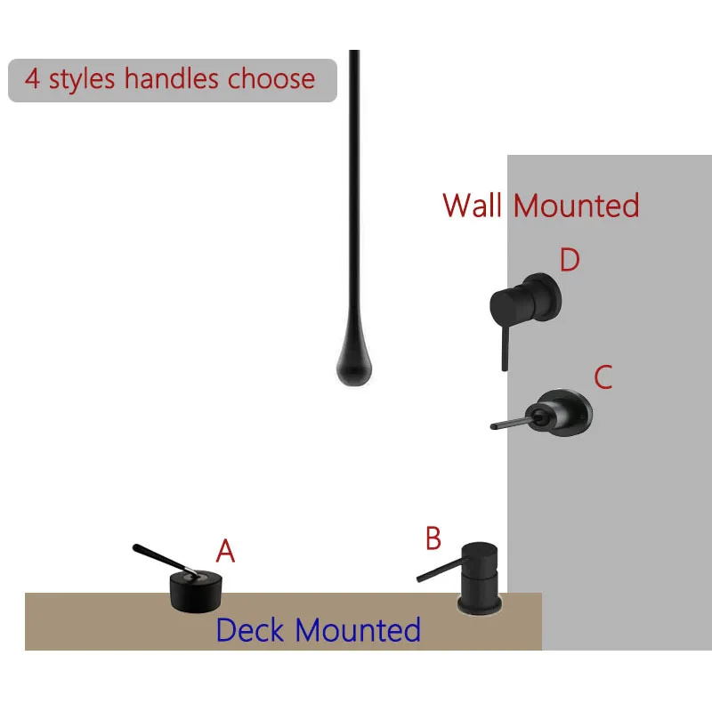 Water Drop Hang Ceiling Basin Faucet Wall Mounted Bathroom Mixer Tap Bathtub Solid Brass Matte Black Chrome Gold Brushed | Обустройство
