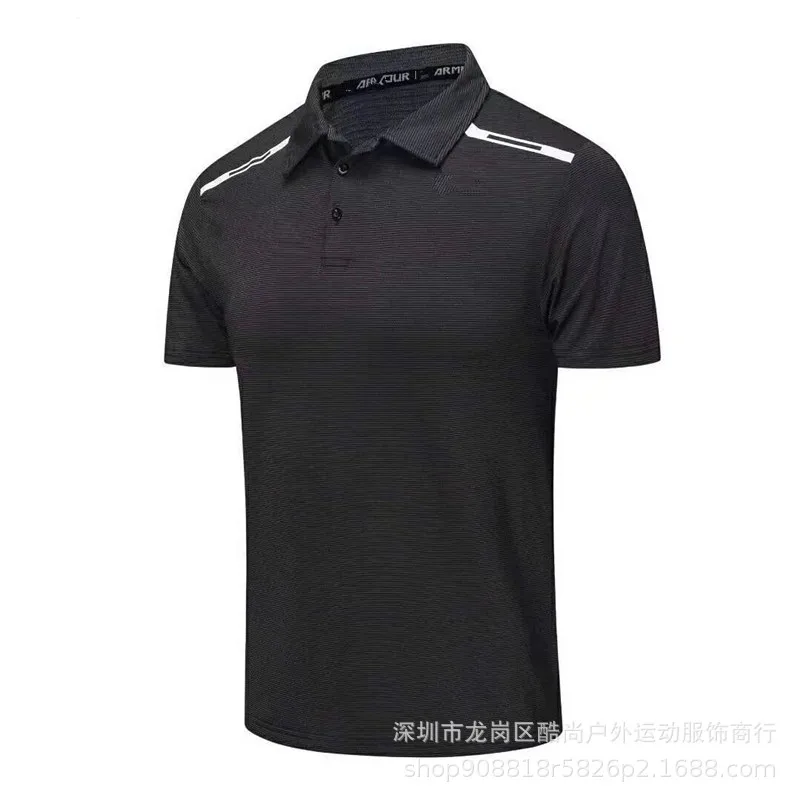 

Men's Polo Shirt Summer Golf Nylon Silk High Elastic Quick-drying Lapel Training Golf T-shirt