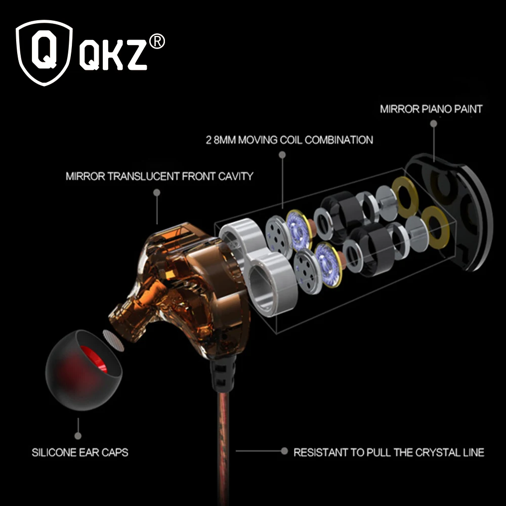 Наушники QKZ KD4 fone de ouvido Mini Dual Driver оригинальные гибридные наушники с двойным