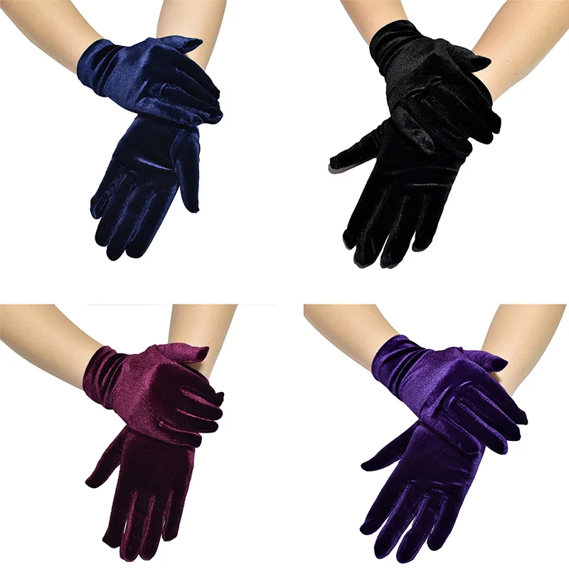 

Velvet Finger Gloves Soft Thermal Elegant Mittens Women Etiquette Cycling Gloves Elegant Ladies ​​Hand Warming Gloves