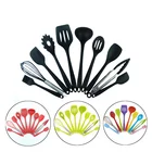 Набор силиконовых кухонных принадлежностей, антипригарная кухонная утварь, кухонные инструменты, ложка, лопатка, ковш, измельчитель яиц, гаджет, аксессуары