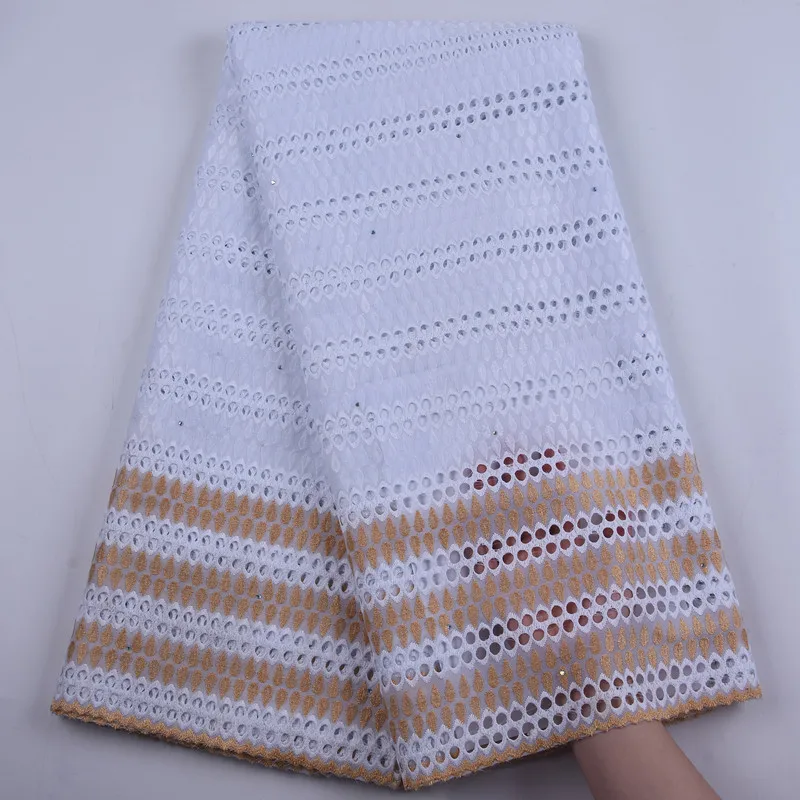 2020 High Quality African Lace Fabric Nigerian 100% Cotton Embroidery Swiss Voile Dry Fabrics for Wedding Party Sewing | Дом и сад