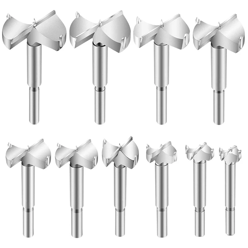 Набор сверл Forstner комплект из 10 насадок для сверления отверстий по дереву и фанеру