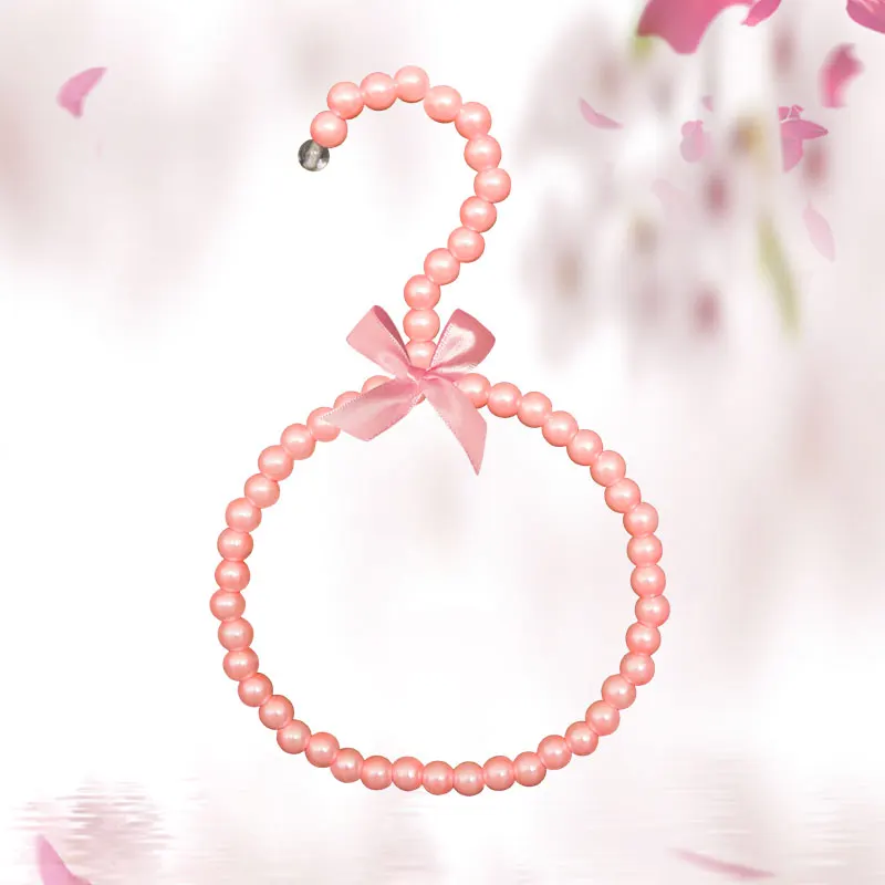 Pink 1 шт. Высший сорт белый розовый сладкий лук ABS жемчужный шарф Вешалка шелковые чулки вешалка для полотенец крючок магазин одежды вешалка - Цвет: Pink