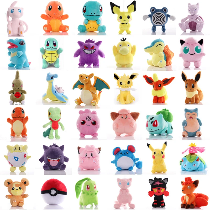 Kawaii plush New Mew Squirtle anime Pokemoned Pikachued cartoon toys to collect Decompression Children Gifts | Игрушки и хобби