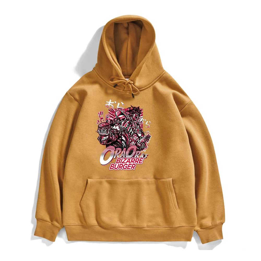 

Толстовка мужская с капюшоном, аниме принт, невероятные приключения Джоджо, модный брендовый пуловер, флисовая осенняя одежда