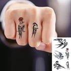 Водостойкие временные тату-наклейки, ласточка, птица, красный цветок, искусственная тату флэш-тату для шеи, рук, спины, ног, боди-арт для женщин и мужчин