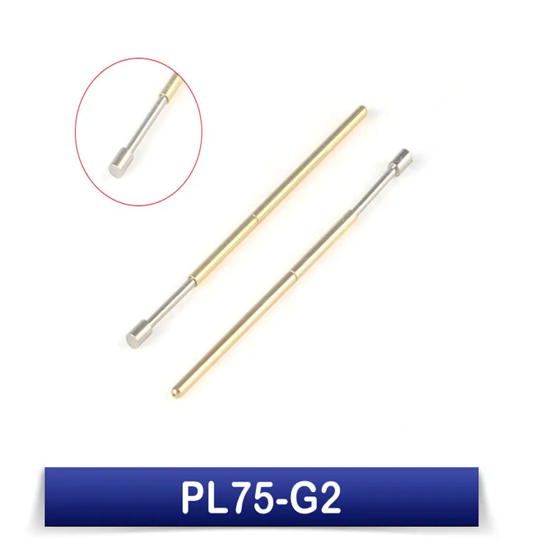 

100PCS Spring Test Pin PL75-G2 Flat Head Outer Diameter 1.02mm Length 33.35mm Probe Is Used for Circuit Board Inspection
