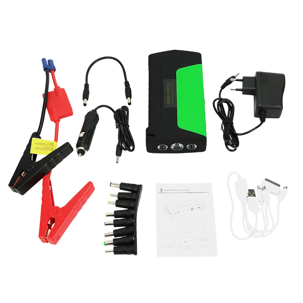 gkfly high power jump starter 600a multifunction portable power bank 12v car battery booster emergency starting device cables free global shipping