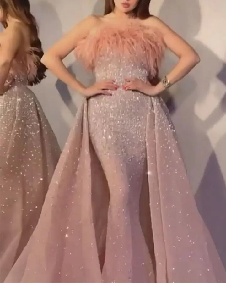 

Hot Luxury Elegant 2021 Evening Dress Bride Gown Lace&Sequins Robe de soir Suitable for Parties Plus Size Woman dresses