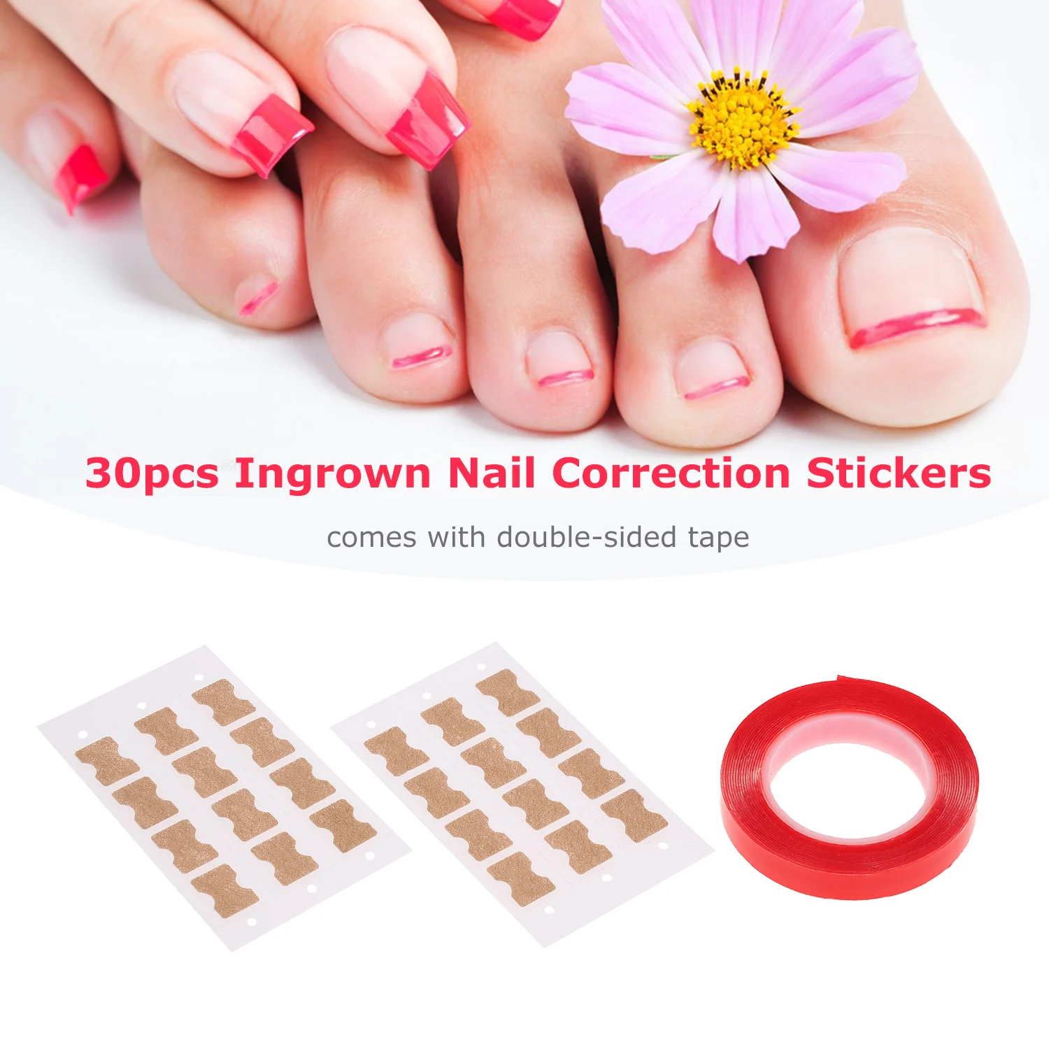 30 шт. наклейки для коррекции вросших ногтей выпрямление лечение восстановление