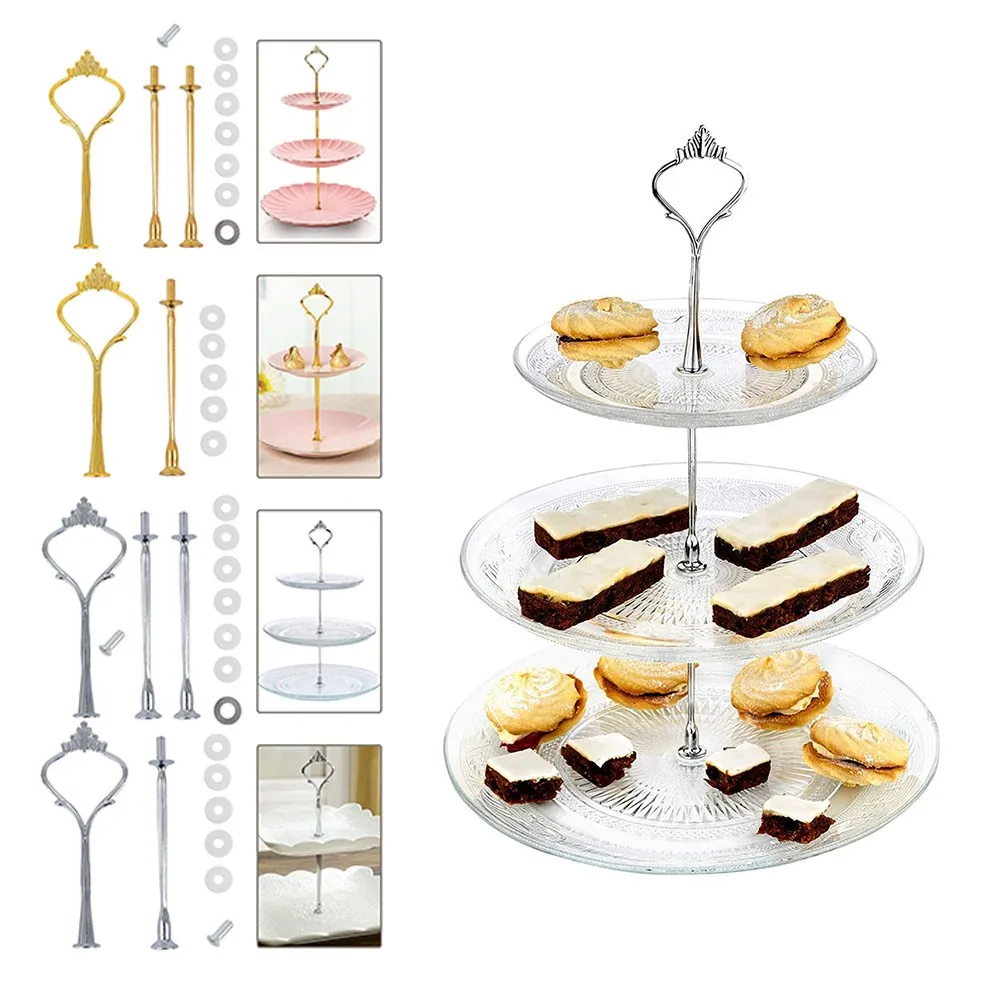 

2/3-Tier Stand Three Layer Fruit Plate Cake Stand Dessert Vegetable Storage Rack
