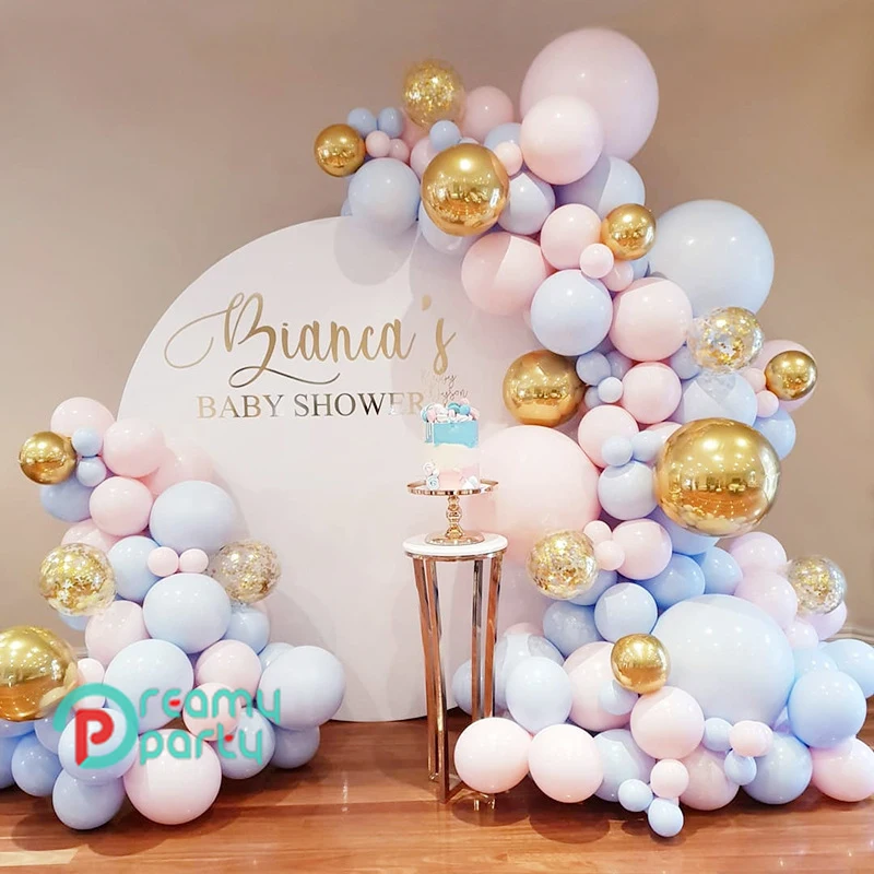 137 шт. 2020 арка для воздушных шаров гирлянда из латекса синие Макарон розового