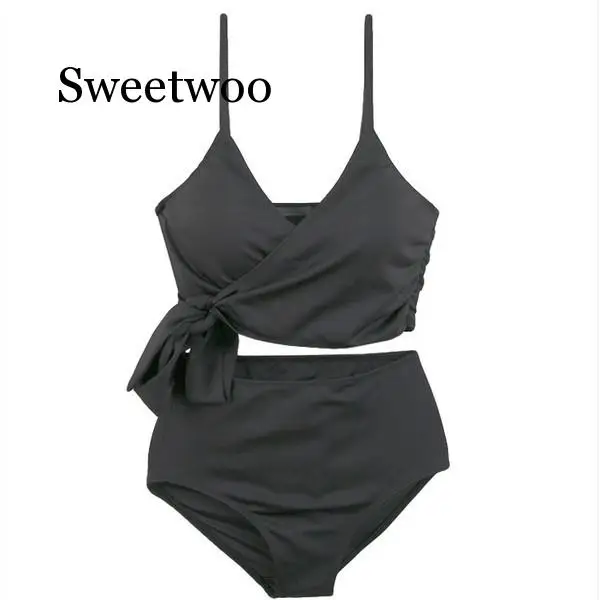 Черный однотонный комплект бикини 2020 сексуальный розовый купальник пуш-ап