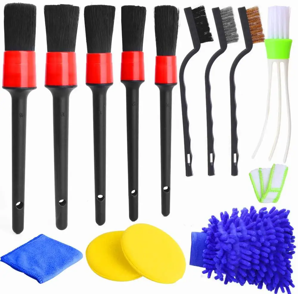 

13pcs Detailing Brush Set For Auto Detailing Cleaning Car Motorcycle Interior Exterior Leather Air Vents Automobile Accessories