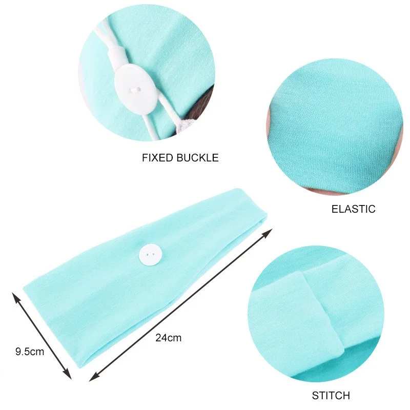 

New Cotton Headband Sports Yoga Elastic Headband with Button for Wearing Mask Women Men Ear Protective Headwear Solid Color