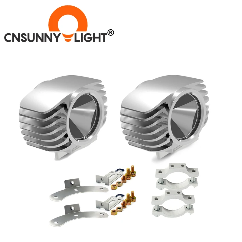 Светодиодные фары CNSUNNYLIGHT для мотоцикла передние противотуманные ДХО 2 шт. 15 Вт