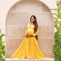maternity maxi dresses for photo shoot long sleeve cloak gown pregnant women baby shower dress sexy v neck long pregnancy dress