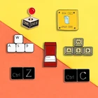Эмалированные булавки для клавиатуры WASD ESC Ctrl C, значки, броши, булавка для лацкана, шляпы, сумки, шапки, одежда, игры, ювелирные изделия в подарок другу