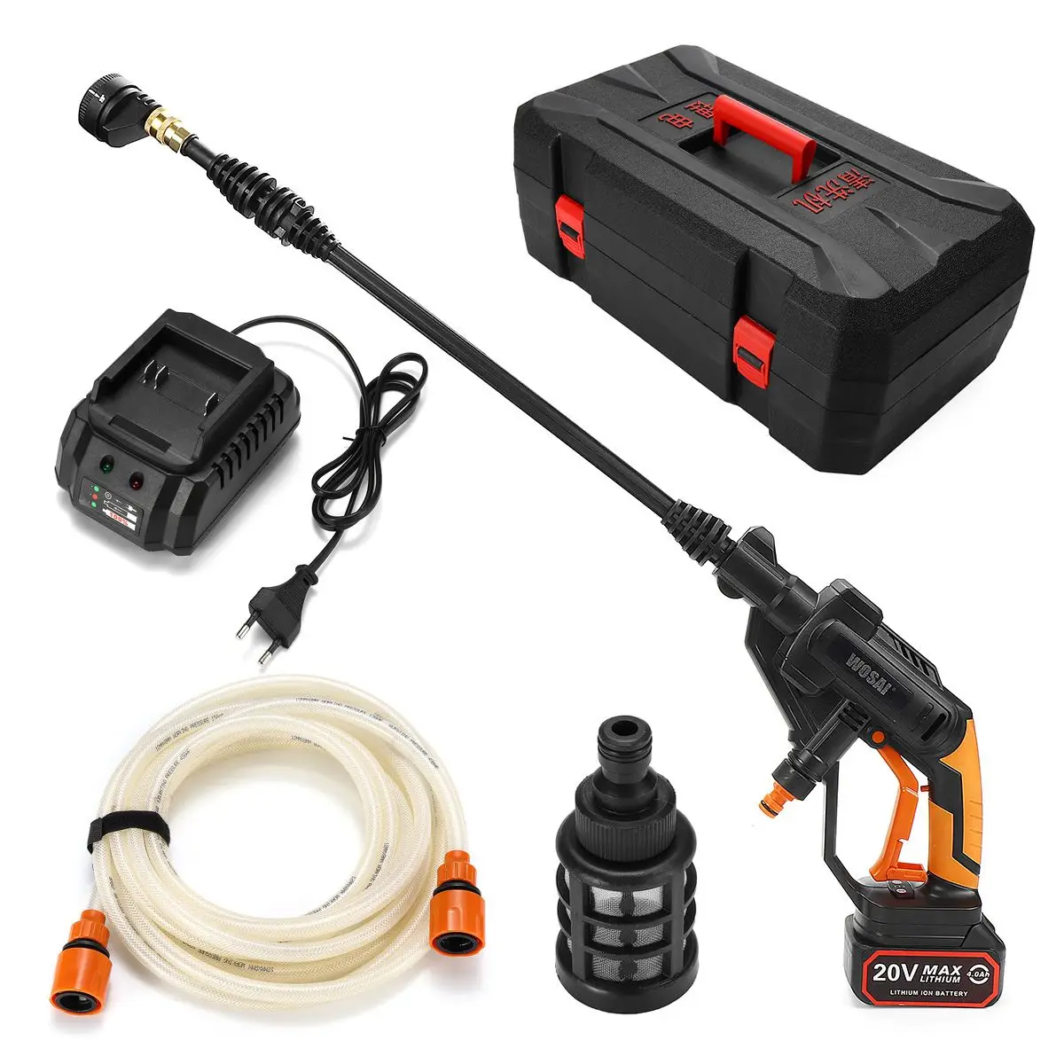 

20V Cordless Car Washer 320PSI High Pressure Nozzle Car Washing Gun Handheld Auto Spray Powerful Car Washer Cleaning Rechargable