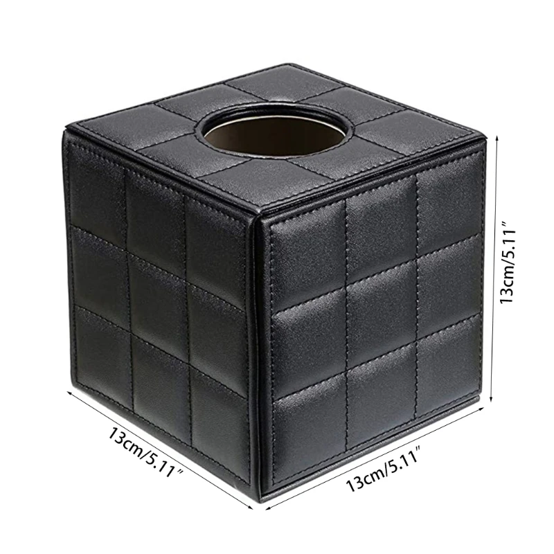 

Pu Leather Tissue Box Holder, Square Napkin Holder Pumping Paper Case Dispenser, Facial Tissue Holder With Magnetic Bott
