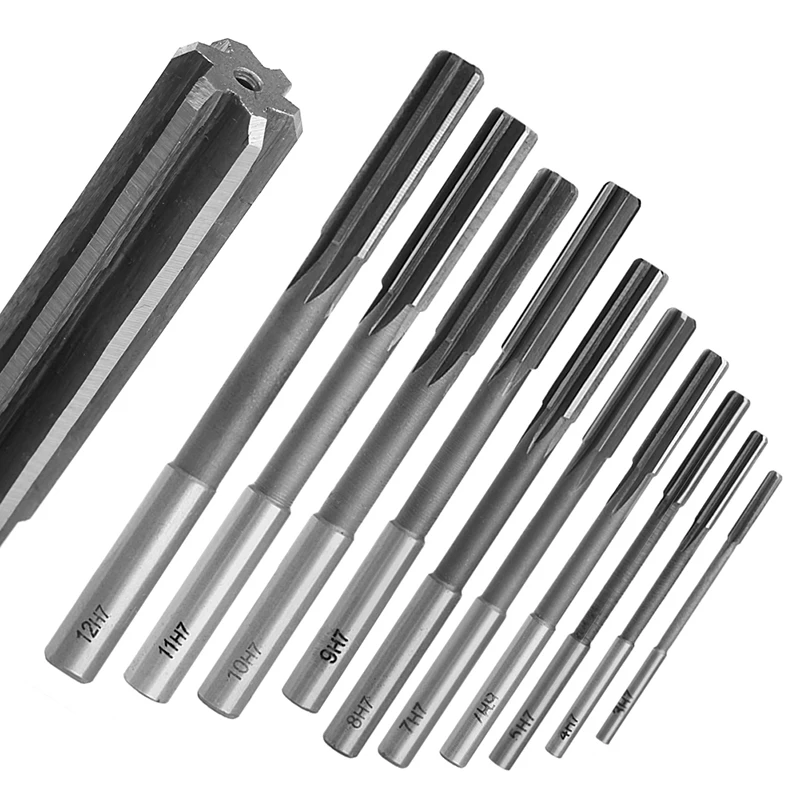 

10Pcs 3-12mm HSS Straight Shank Chucking Reamer Milling Cutter Tool New 2018