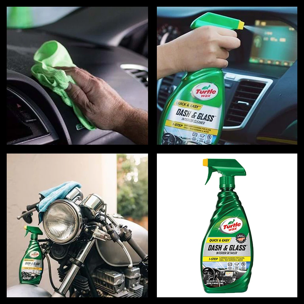 500ml 2 In 1 Dash And Glass Cleaner Car Interior Turtlewax Plastic Cleaning Tool Protectant With Foaming Trigger|Средство для