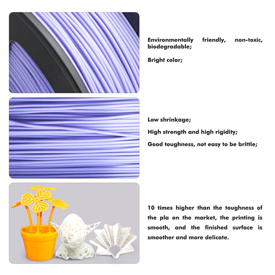 1.75MM PLA Plus 3D Printer Filament 1KG High Quanlity PLA Filament For Children Scribble Gadget Good Toughness Filament