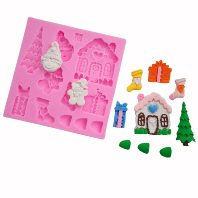 3D Рождественская Силиконовый Мыло Плесень инструмент поделки помадка выпечки
