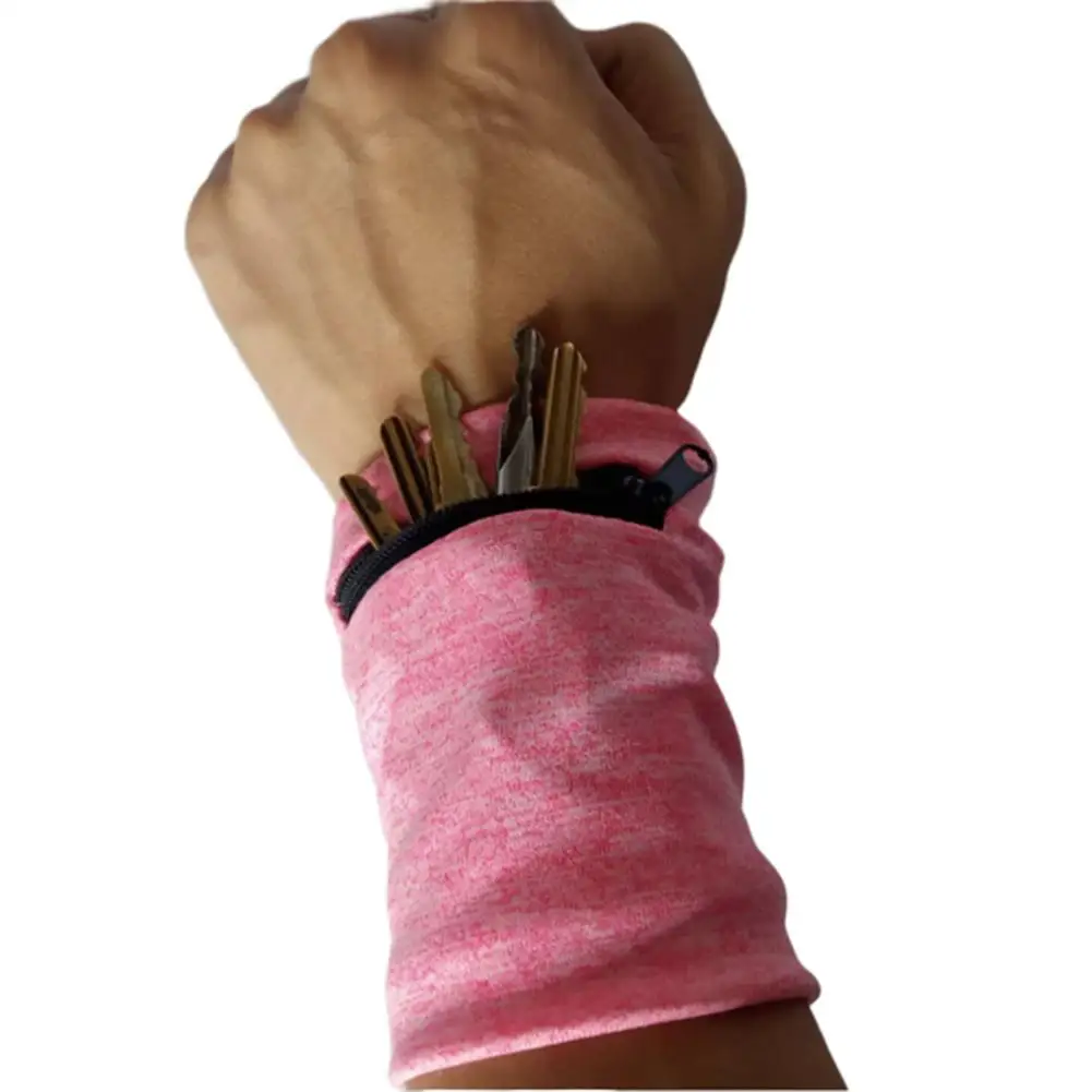 Multifunction Wrist Bag Cycling Running Key Breathable Sweat-absorbent Wallet Wristband With Zipper For Basketball Tennis | Спорт и