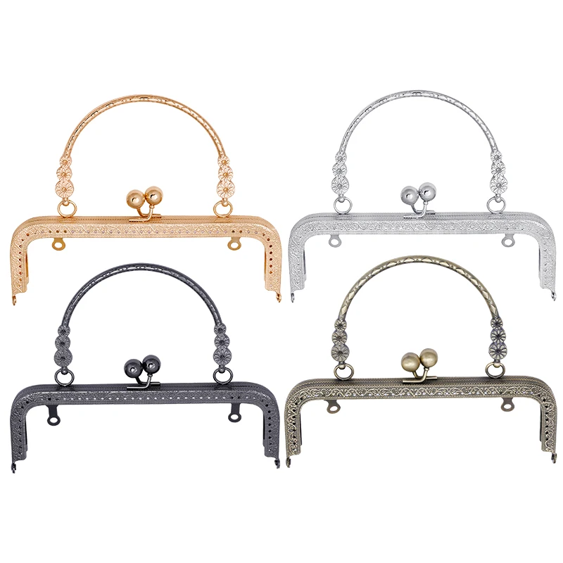

Nonvor 18CM Metal Purse Frame Handle Clutch Bag Accessories DIY Kiss Clasp Lock Bronze Embossing Square HandBag Hardware Tools