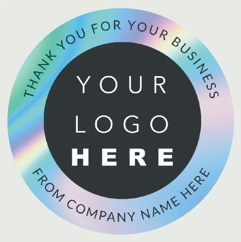 100 Custom Logo Stickers Silver Laser Holographic Character Stickers Self-adhesive Text Logo