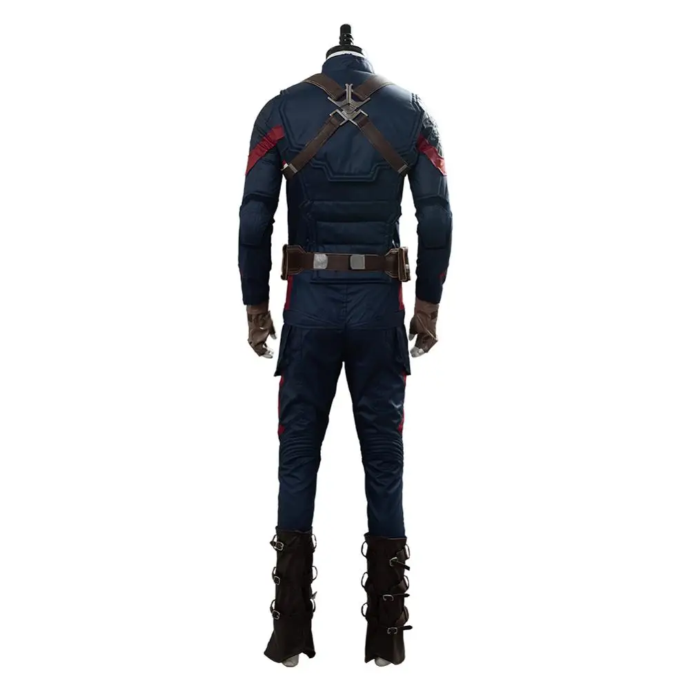 

Fast Shipping Endgame Captain Steve Rogers Cosplay Costume Adult Men Uniform Outfit Suit Halloween Carnival Costume