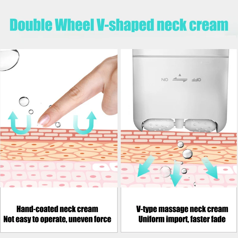 Укрепляющий крем для шеи с двойным роликом V type уменьшает морщинки тонкие линии