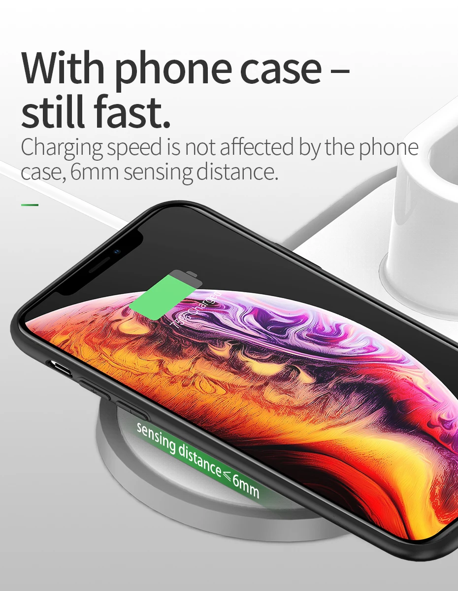 HOCO CW21 3 в 1 Беспроводное зарядное устройство для Apple Watch 4 3 2 1 быстрое зарядное устройство для airpods iPhone 11 X XS MAX 8 QI Беспроводная зарядная панель