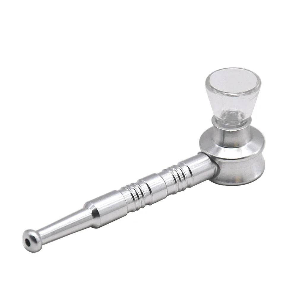 Алюминий курительная трубка с Стекло чаша Metal102mm/4 01 дюйм (ов) табачный дым