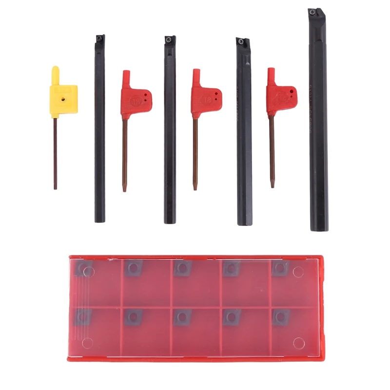 

4 Set Of 7/8/10/12Mm Sclcr Lathe Boring Bar Tool Holder+10Pcs Ccmt 0602 Inserts