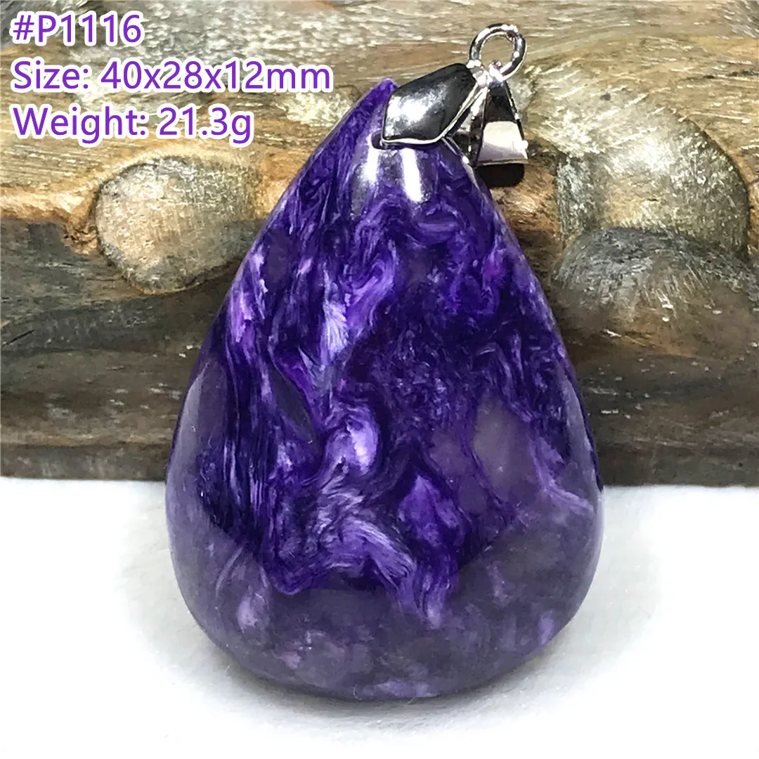 Подлинные натуральные фиолетовые подвески с кристаллом хароит ювелирные