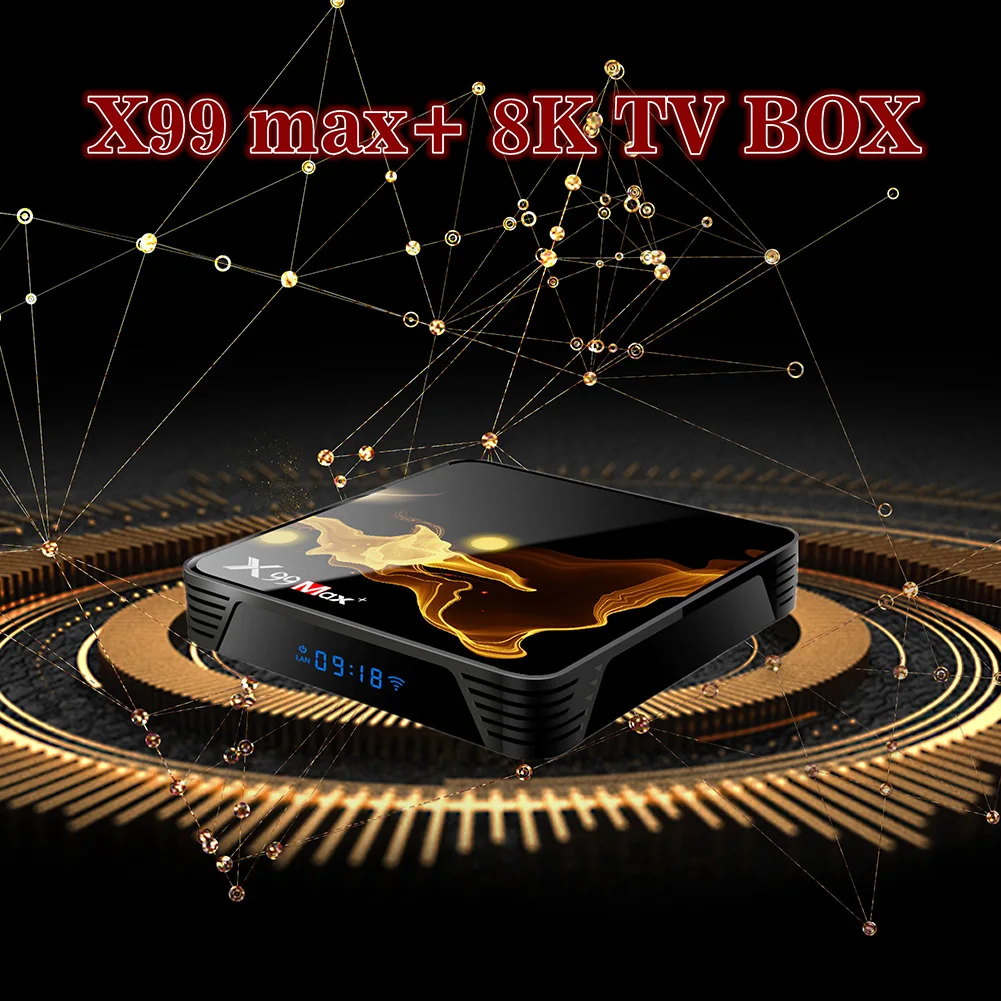 

Smart Tv Box X99 Max Plus Amlogic S905x3 Android 9.0 Set Top 2.4g & 5g Wifi 1000m Bt4.1 Quad Core 8k Tvbox Media Player