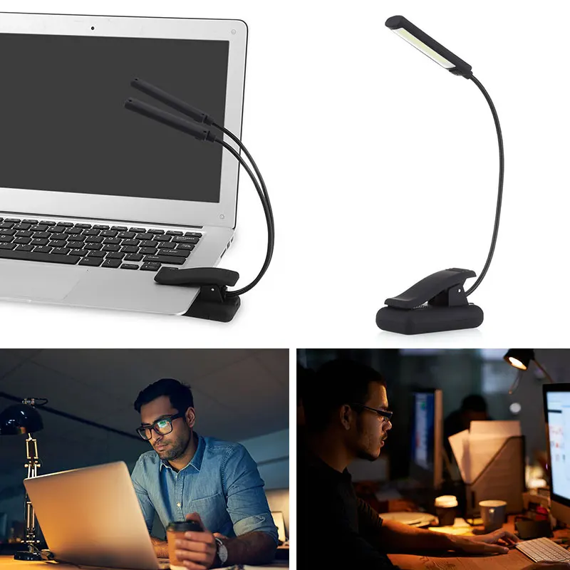 Светодиодный фонарик с зажимом для книг 3 режима музыкальный стенд лампа чтения