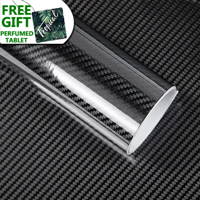 

Car Styling 200cm*50cm Glossy Black 5D Carbon Fiber Vinyl film Car Wrap With Air Free Bubble DIY Car Part Sticker Accessories