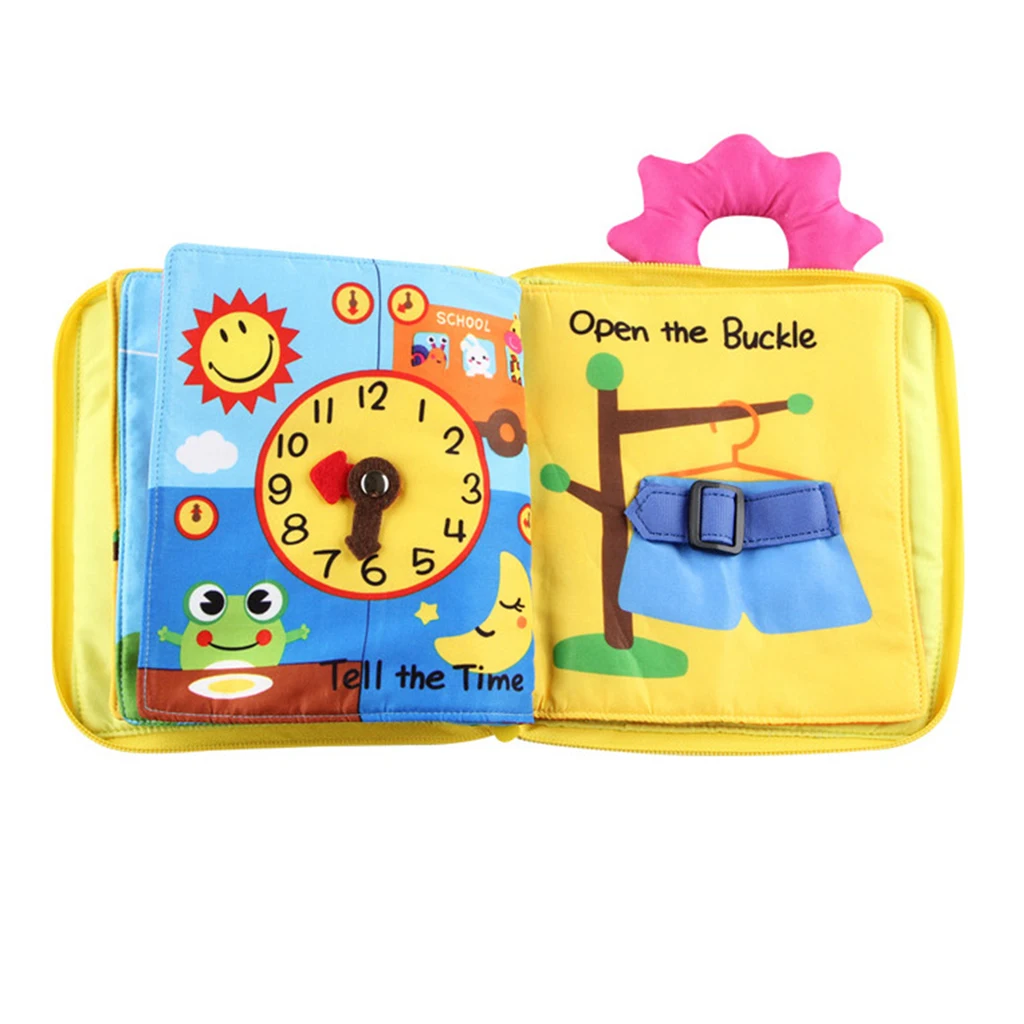

Kids Soft Cloth Book Learn To Zip Button Buckle Tie Early Educational Toys Basic Skills Teaching Tool